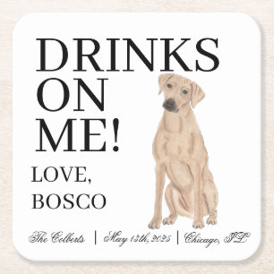 Gepersonaliseerde Rhodesian Ridgeback Hond bruilof Kartonnen Onderzetters