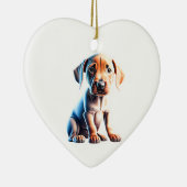 Gepersonaliseerde Rhodesian Ridgeback Puppy Keramisch Ornament (Rechts)
