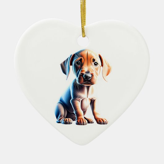 Gepersonaliseerde Rhodesian Ridgeback Puppy Keramisch Ornament (Voorkant)