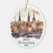 Gepersonaliseerde Riga Ornament, Letland Gift Keramisch Ornament (Links)