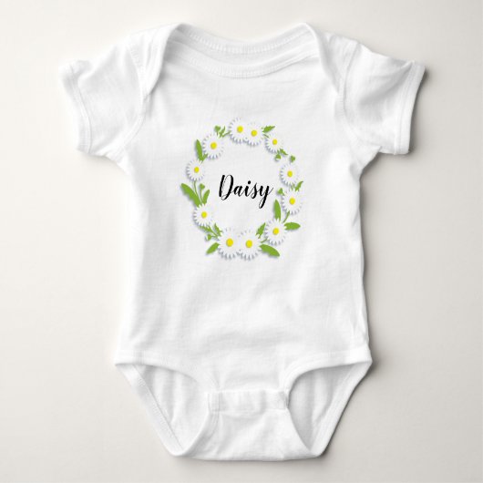 Gepersonaliseerde Ring of Daisies Baby Bodysuit (Voorkant)