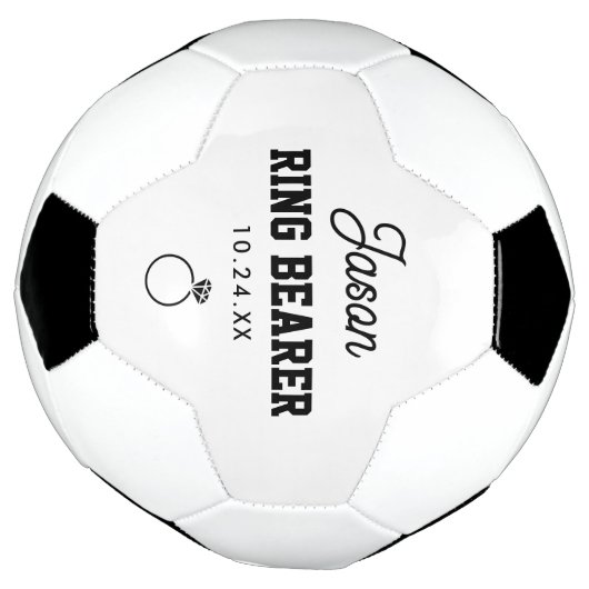 Gepersonaliseerde Ring Ring Bearer Cadeau Voetbal (Gedraaid)