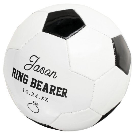 Gepersonaliseerde Ring Ring Bearer Cadeau Voetbal (Drie kwart)