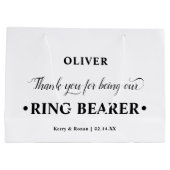 Gepersonaliseerde Ringdrager Zwart-wit Dank u Groot Cadeauzakje (Achterkant)