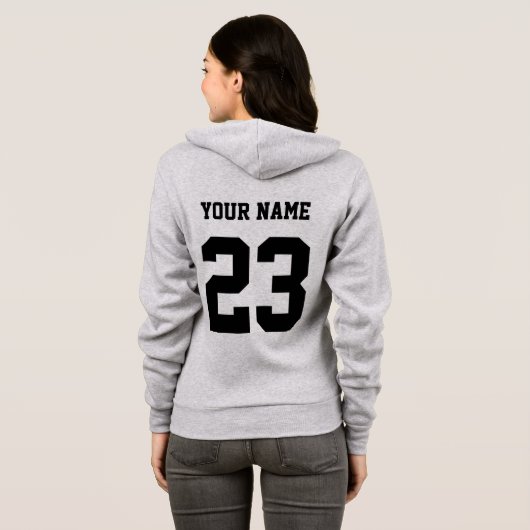 Gepersonaliseerde Ringette Girl Ringette speler Gi Hoodie (Achterkant volledig)