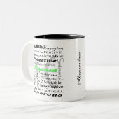 Gepersonaliseerde ringzegens tweekleurige koffiemok (Voorkant links)