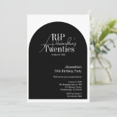 Gepersonaliseerde RIP 20s 30e verjaardagsfeestje Kaart (Staand voorkant)