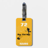 Gepersonaliseerde Rip het Net Hockey Player zwarte Bagagelabel (Achterkant verticaal)