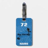 Gepersonaliseerde Rip het Netto blauwe Speler van Bagagelabel (Achterkant verticaal)