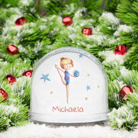 Gepersonaliseerde ritmische gymnast sneeuwbol (Kerstmis)