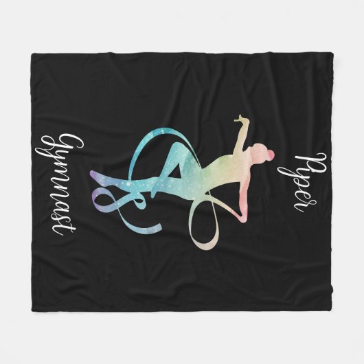 Gepersonaliseerde ritmische gymnastiek Rainbow Gym Fleece Deken (Voorkant (Horizontaal))