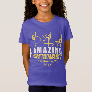 Gepersonaliseerde ritmische gymnastische locatie D T-shirt