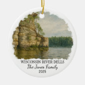 Gepersonaliseerde River Dells Ornament, Wisconsin Keramisch Ornament (Voorkant)