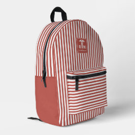 Gepersonaliseerde RN Modern en Elegant Stripes Pat Bedrukte Rugzak