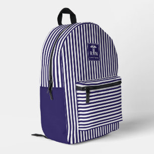Gepersonaliseerde RN Modern en Elegant Stripes Pat Bedrukte Rugzak