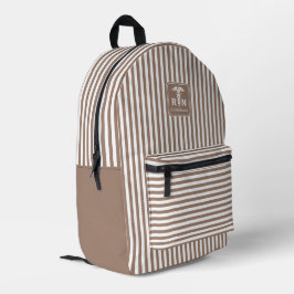 Gepersonaliseerde RN Modern en Elegant Stripes Pat Bedrukte Rugzak