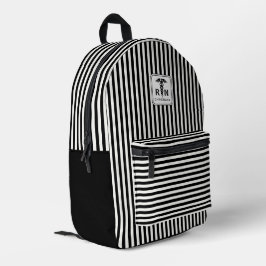 Gepersonaliseerde RN Modern en Elegant Stripes Pat Bedrukte Rugzak