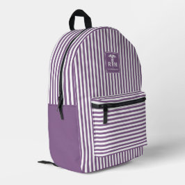 Gepersonaliseerde RN Modern en Elegant Stripes Pat Bedrukte Rugzak