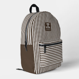 Gepersonaliseerde RN Modern en Elegant Stripes Pat Bedrukte Rugzak