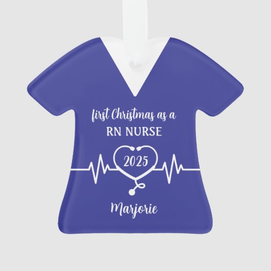 Gepersonaliseerde RN Nurse Kerstmis Ornament (achterkant)