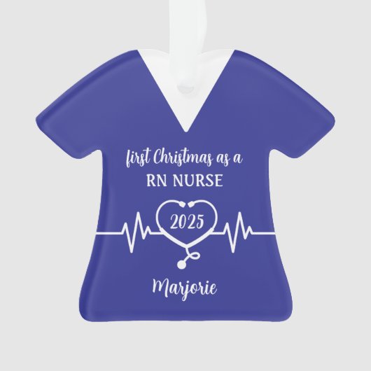 Gepersonaliseerde RN Nurse Kerstmis Ornament (voorkant)