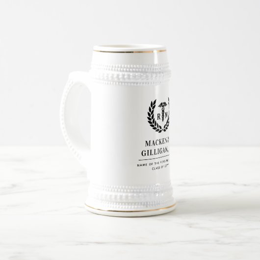 Gepersonaliseerde RN Nursing School Afstuderen Ele Bierpul (Voorkant links)