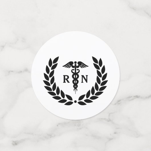 Gepersonaliseerde RN Nursing School Afstuderen Ele Confetti (Kleine voorkant)