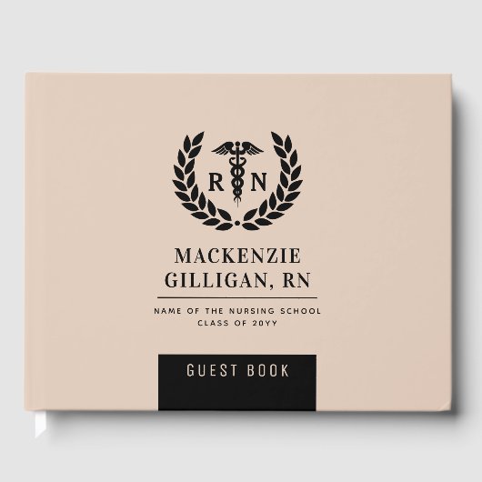 Gepersonaliseerde RN Nursing School Afstuderen Ele Gastenboek (Voorkant)