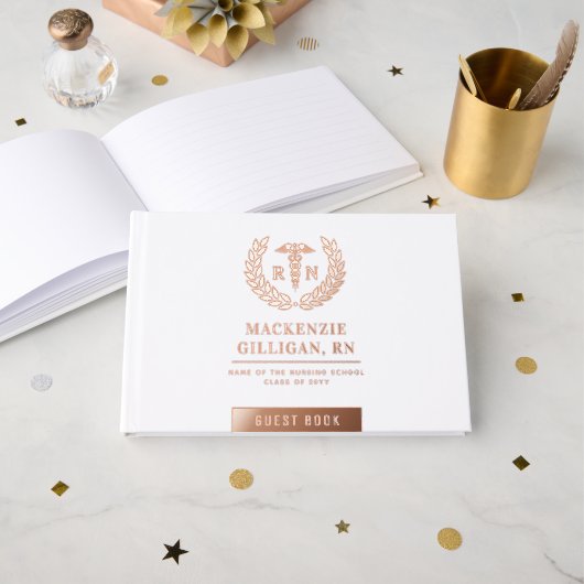Gepersonaliseerde RN Nursing School Afstuderen Ele Gastenboek (Voorkant open)