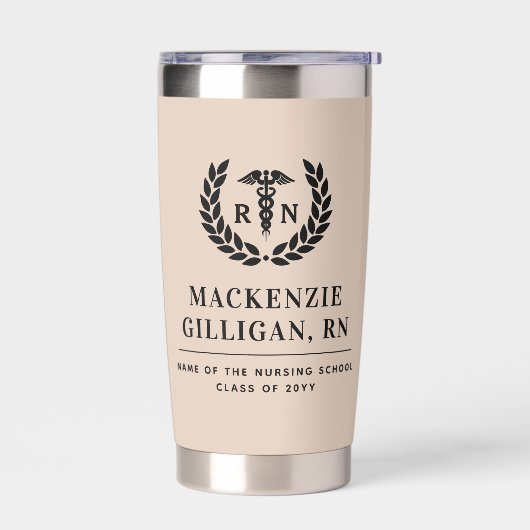 Gepersonaliseerde RN Nursing School Afstuderen Ele Geïsoleerde Drinkbeker (Links)
