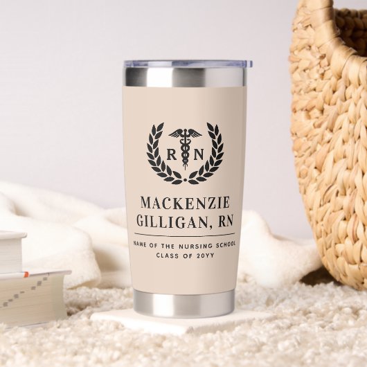 Gepersonaliseerde RN Nursing School Afstuderen Ele Geïsoleerde Drinkbeker (Woonkamer)