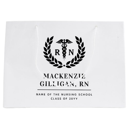 Gepersonaliseerde RN Nursing School Afstuderen Ele Groot Cadeauzakje (Voorkant)