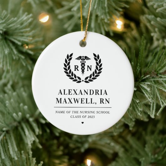 Gepersonaliseerde RN Nursing School Afstuderen Ele Keramisch Ornament (Boom)