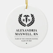 Gepersonaliseerde RN Nursing School Afstuderen Ele Keramisch Ornament (Voorkant)
