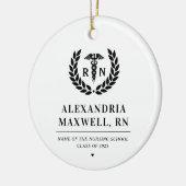 Gepersonaliseerde RN Nursing School Afstuderen Ele Keramisch Ornament (Links)