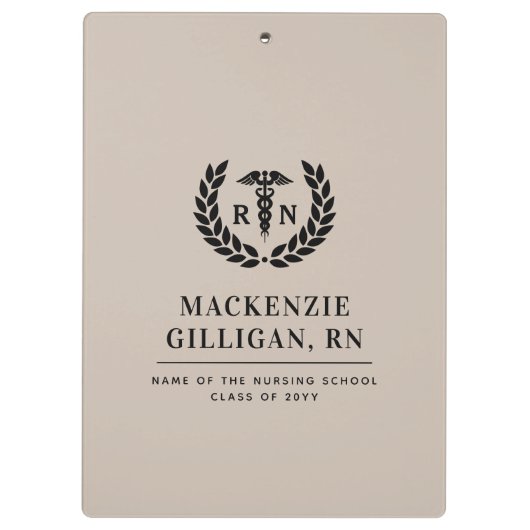 Gepersonaliseerde RN Nursing School Afstuderen Ele Klembord (Achterkant)