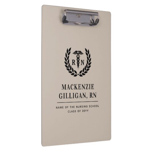 Gepersonaliseerde RN Nursing School Afstuderen Ele Klembord (Rechts)