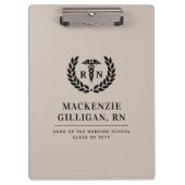 Gepersonaliseerde RN Nursing School Afstuderen Ele Klembord (Voorkant)