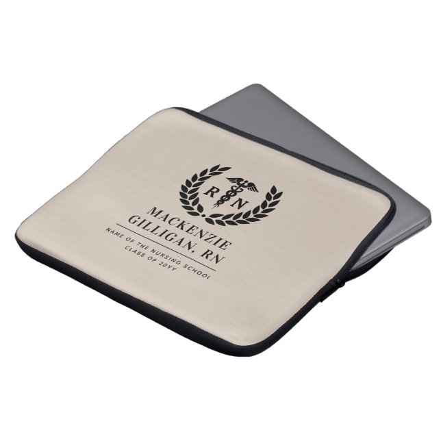 Gepersonaliseerde RN Nursing School Afstuderen Ele Laptop Sleeve (Voorkant top)