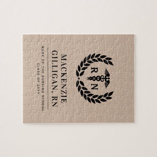 Gepersonaliseerde RN Nursing School Afstuderen Ele Legpuzzel (Horizontaal)