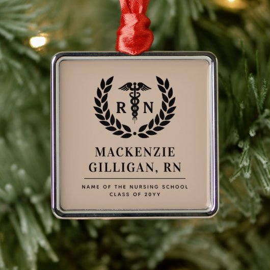 Gepersonaliseerde RN Nursing School Afstuderen Ele Metalen Ornament (Boom)