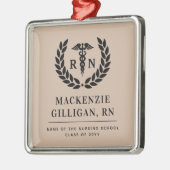 Gepersonaliseerde RN Nursing School Afstuderen Ele Metalen Ornament (Links)