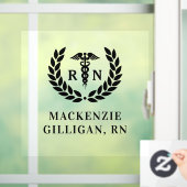 Gepersonaliseerde RN Nursing School Afstuderen Ele Raamsticker (Huis)
