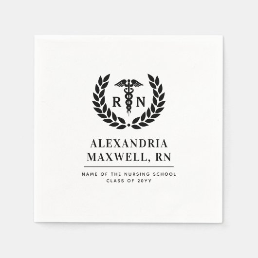Gepersonaliseerde RN Nursing School Afstuderen Ele Servet (Voorkant)