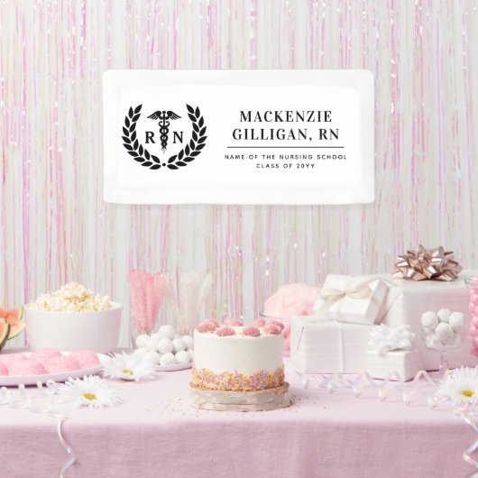 Gepersonaliseerde RN Nursing School Afstuderen Ele Spandoek (Feest)