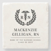 Gepersonaliseerde RN Nursing School Afstuderen Ele Stenen Onderzetter (Voorkant)