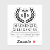 Gepersonaliseerde RN Nursing School Afstuderen Ele Sticker (Vel)