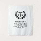 Gepersonaliseerde RN Nursing School Afstuderen Ele Wandkleed (Voorkant)