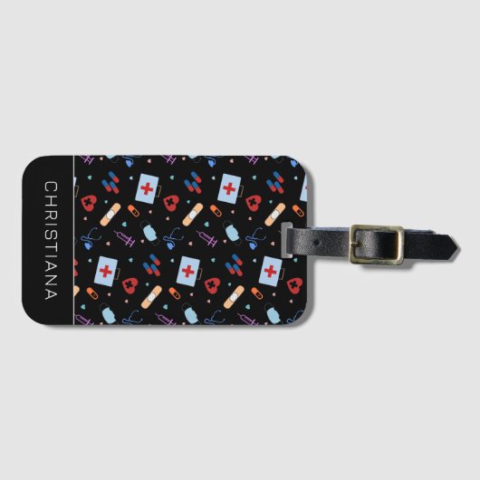 Gepersonaliseerde RN-verpleegster | Arts Medisch P Bagagelabel (Voorkant (horizontaal))