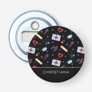 Gepersonaliseerde RN-verpleegster Arts Medisch P Button Flesopener